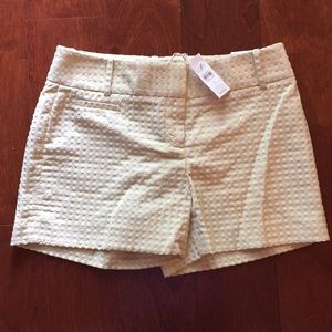 Loft-yellow textured polka dot shorts